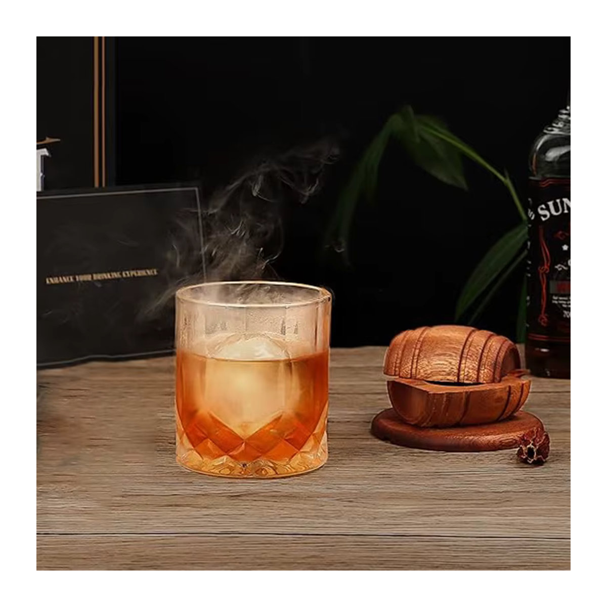 Untior Cocktail-Fass-Räucher-Set in Braun mit 4 Geschmacksrichtungen und Holzspänen für Whisky und Cocktails im klassischen Stil - Bild 6