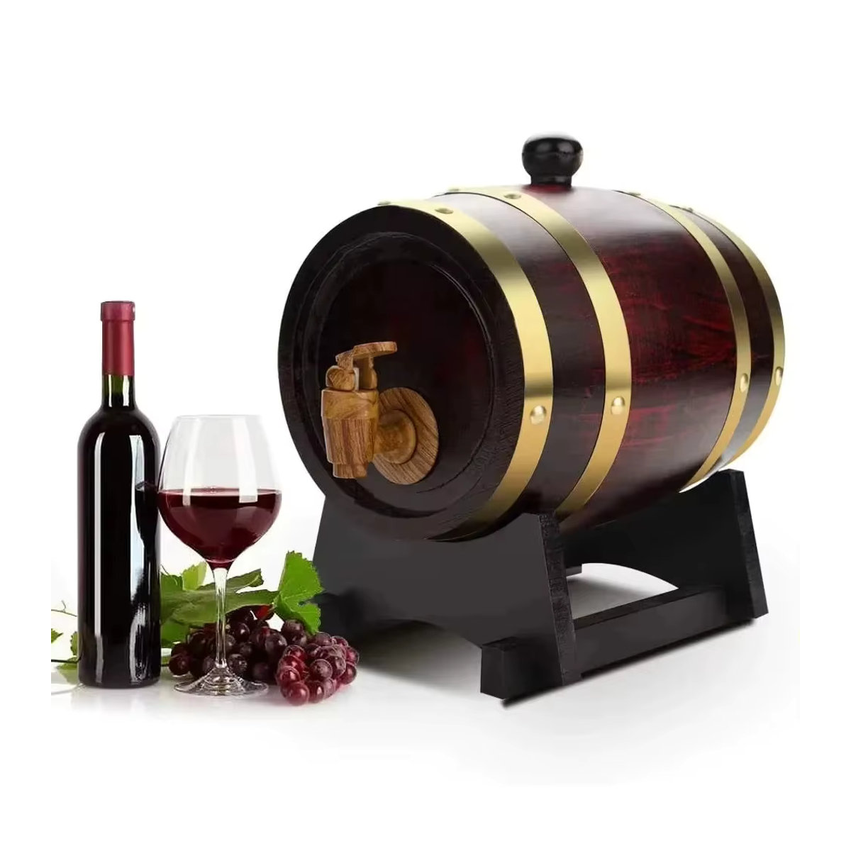 Untior Holz Weinfass Vintage Eiche Braun zur Lagerung von Wein, Bier oder Whisky - Bild 5