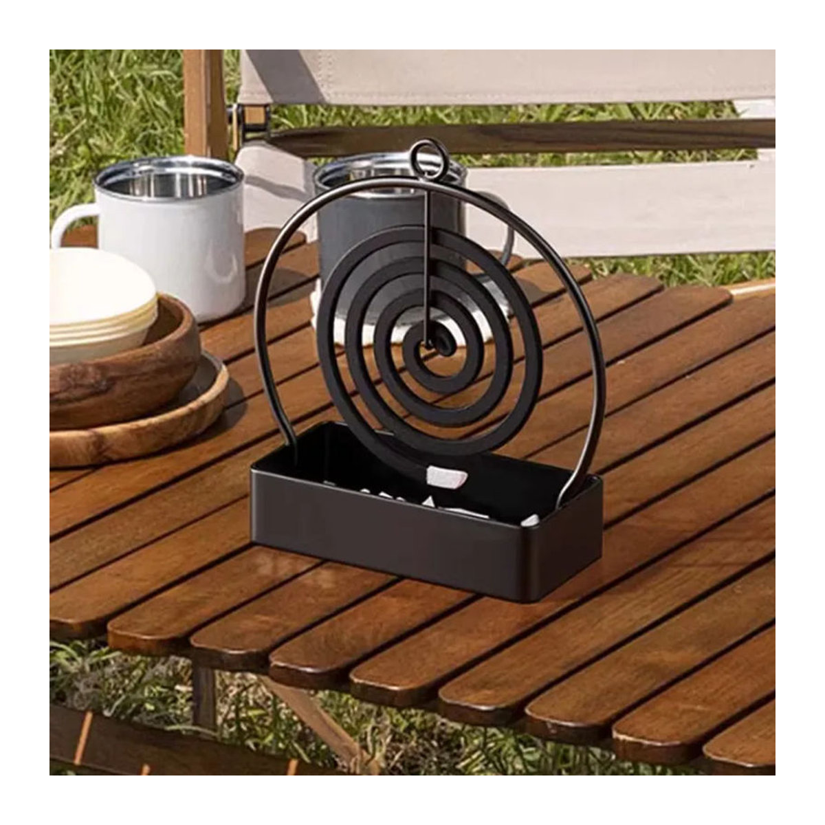 Untior Räucherstäbchenhalter aus Metall in Grau und Schwarz, geometrisches Design für Innen- und Außenbereich - Bild 3