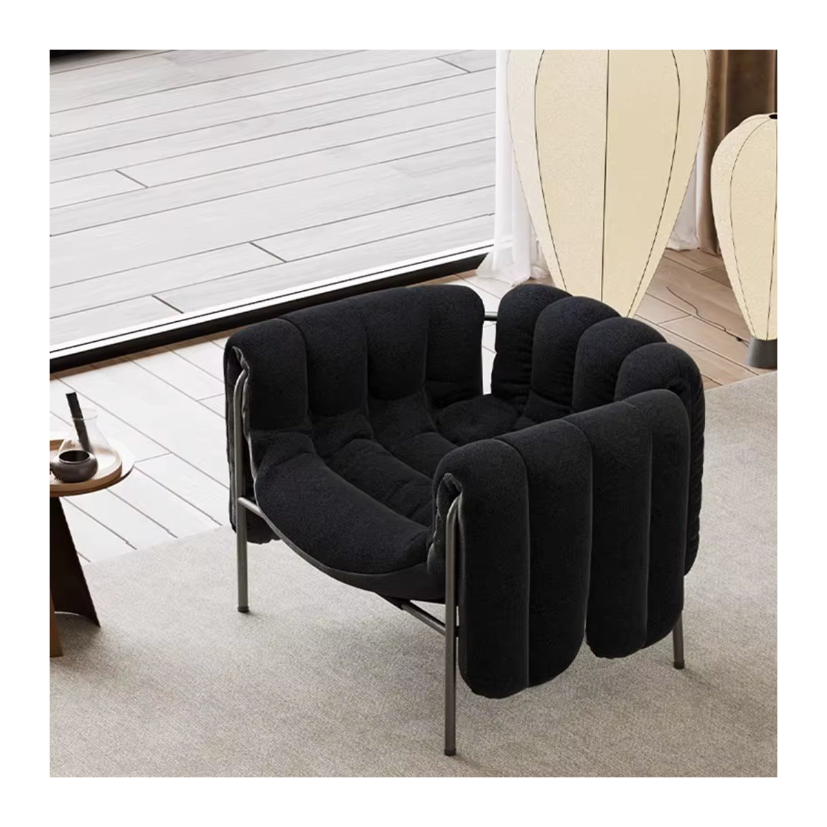 UOSU MOMO Loungesessel aus Kunstleder in Schwarz im modernen Retro-Design - Bild 4