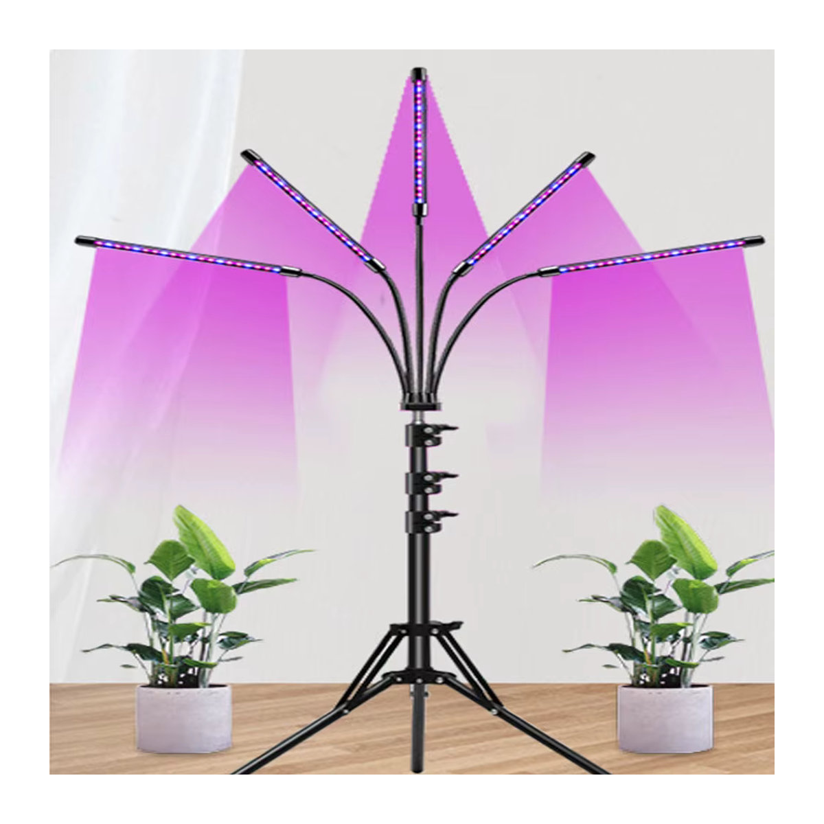 USB Pflanzenwachstumslampe mit Stehleuchte, Vollspektrum Hydroponik-Lampe mit Dimmer und Timer für Zimmerpflanzen und Blumen - Bild 2