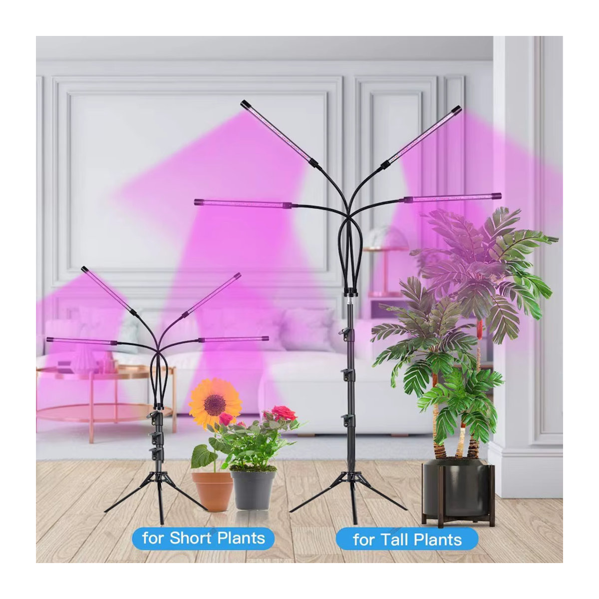 USB Pflanzenwachstumslampe mit Stehleuchte, Vollspektrum Hydroponik-Lampe mit Dimmer und Timer für Zimmerpflanzen und Blumen - Bild 5