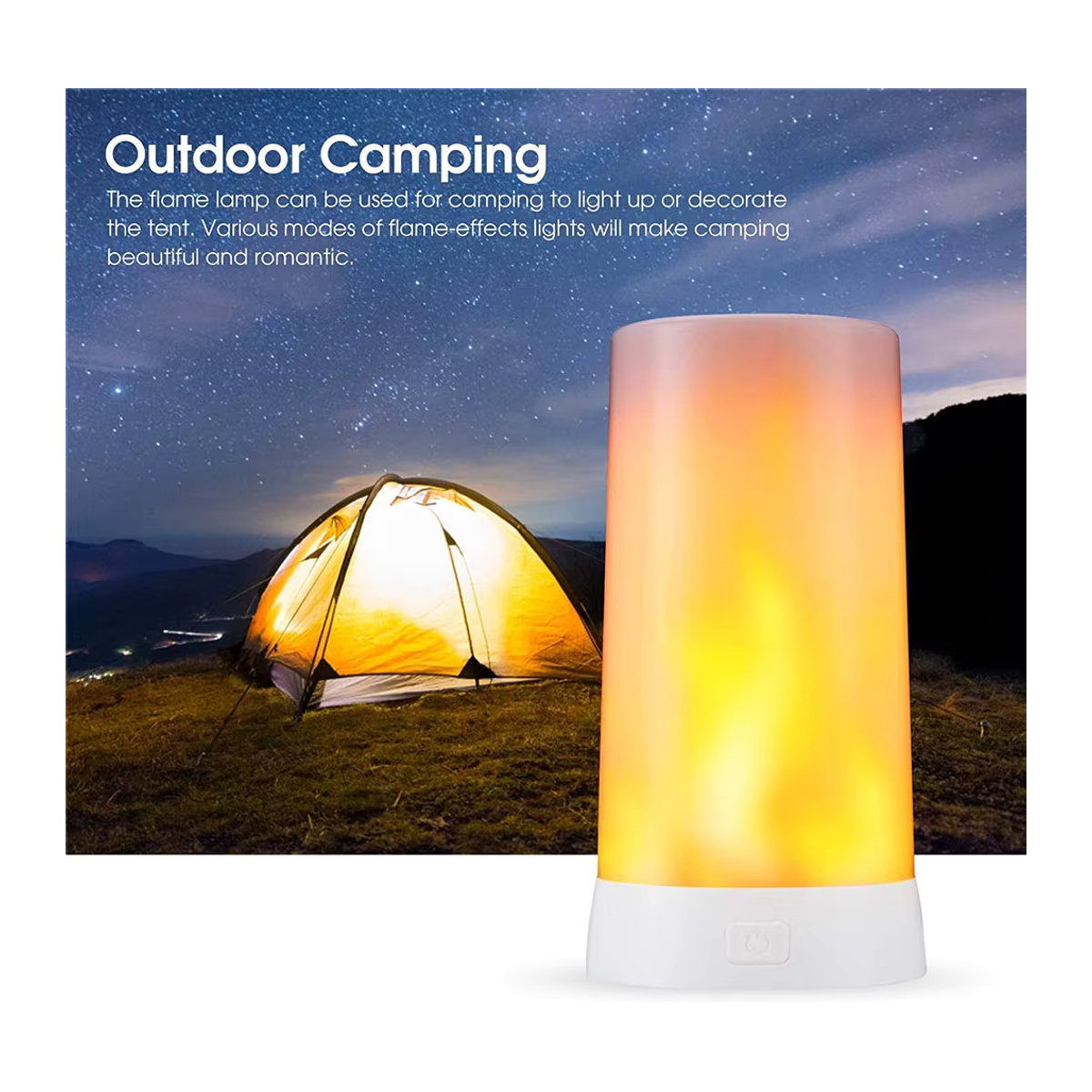 USB wiederaufladbare LED-Flammenlampe in Weiß mit simuliertem Flammeneffekt und 4 Beleuchtungsmodi für eine minimalistische Innendekoration - Bild 3