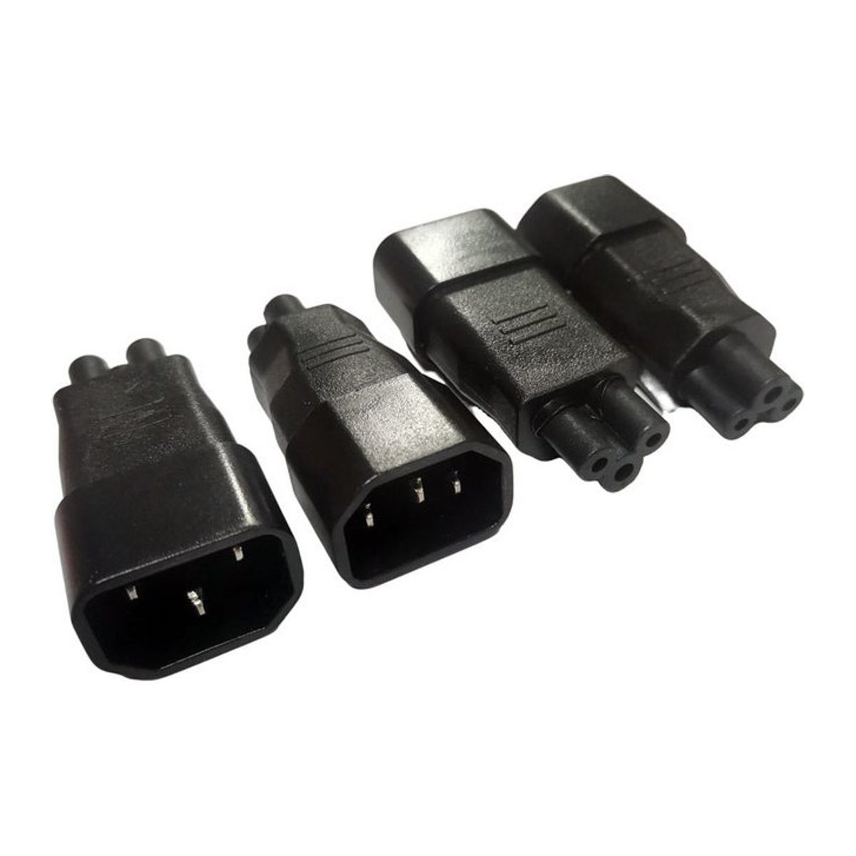USBO Netzteil-Konverter IEC 320 C14 auf C5 Stecker auf Buchse, Schwarz - Bild 1