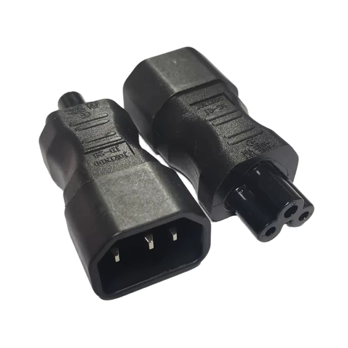 USBO Netzteil-Konverter IEC 320 C14 auf C5 Stecker auf Buchse, Schwarz - Bild 2