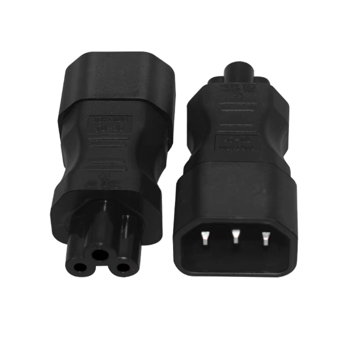USBO Netzteil-Konverter IEC 320 C14 auf C5 Stecker auf Buchse, Schwarz - Bild 3