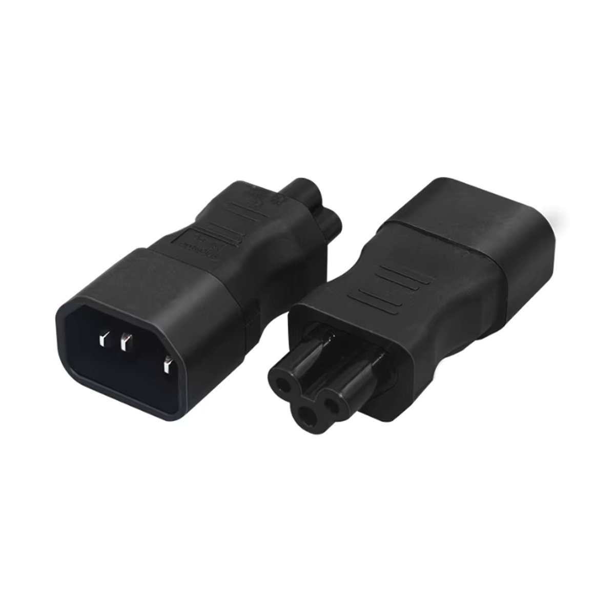 USBO Netzteil-Konverter IEC 320 C14 auf C5 Stecker auf Buchse, Schwarz - Bild 4