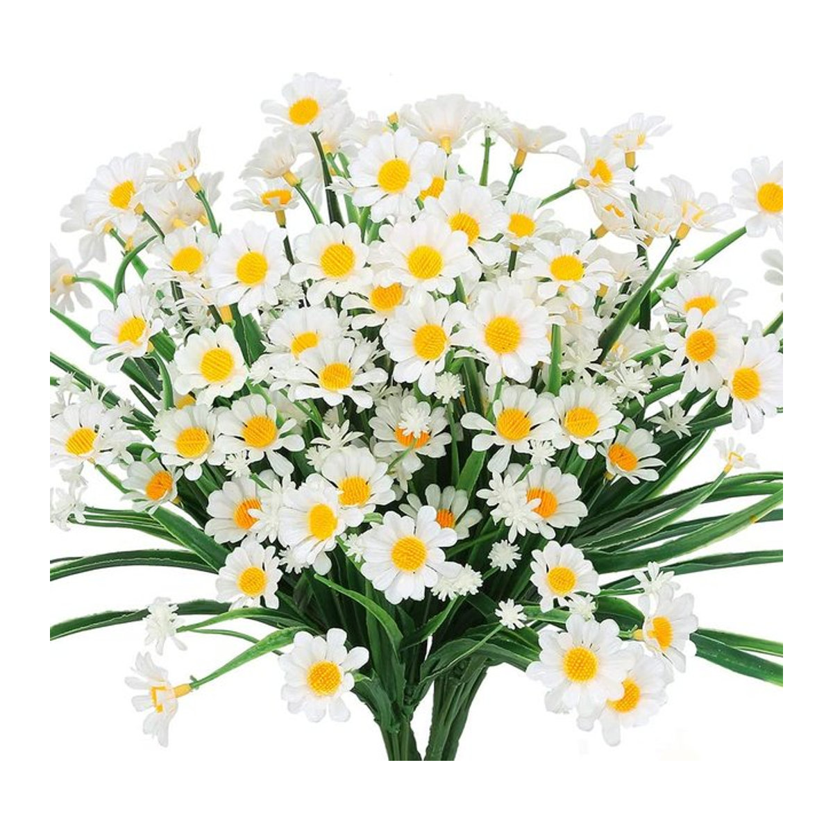 UV-beständige künstliche Hängepflanze von youyouhuan in Weiß mit Blumen und Blättern für die Landhaus-Dekoration im Innen- und Außenbereich - Bild 1