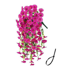 UV-beständige künstliche Prunkwinde in Rosa als hängende Dekoration für Garten und Innenbereich