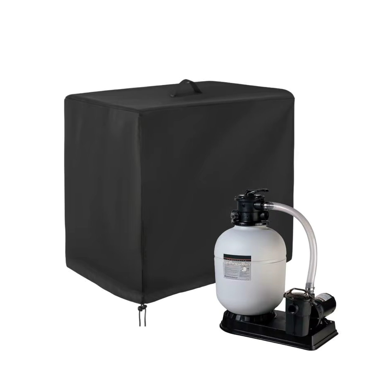 UV-beständige Pool-Sandfilter-Pumpenabdeckung aus Oxford-Polyester in Grau - Bild 3