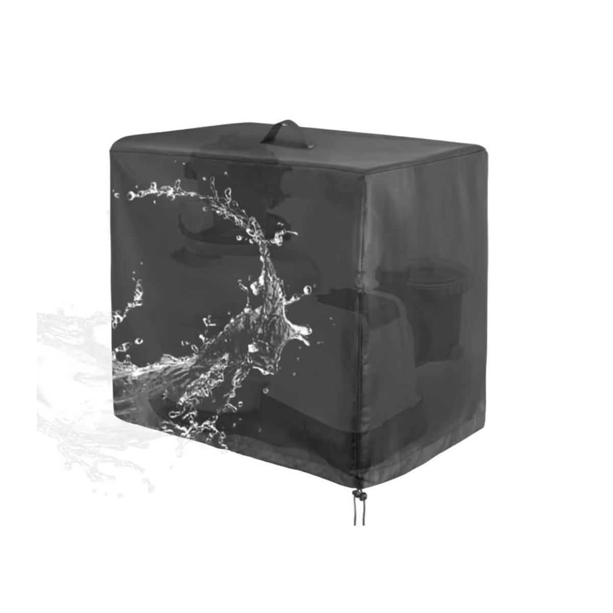 UV-beständige Pool-Sandfilter-Pumpenabdeckung aus Oxford-Polyester in Grau - Bild 5