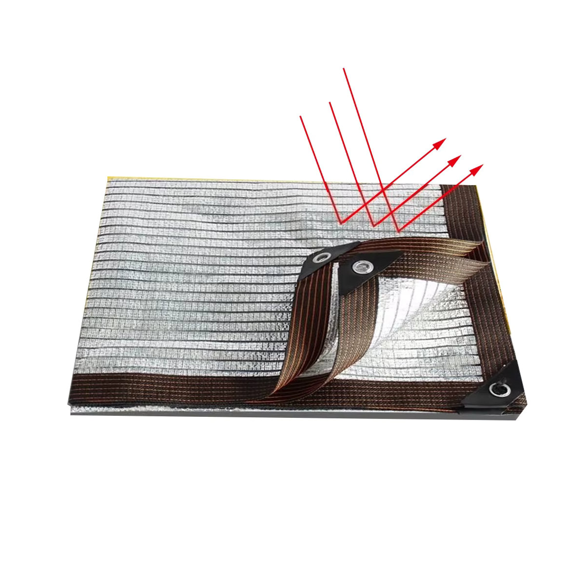 UV-blockierende Aluminium-Sonnenschutzfolie zur Reflexion von Sonnenlicht und Schattenbildung für Haus, Pavillon oder Sonnenschirm - Bild 2