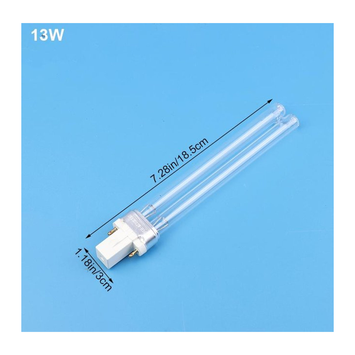 UV-Sterilisationslampe für Aquarium und Teich, UVC H-Form Röhre mit G23 Sockel, 13W, Kaltweiß - Bild 1