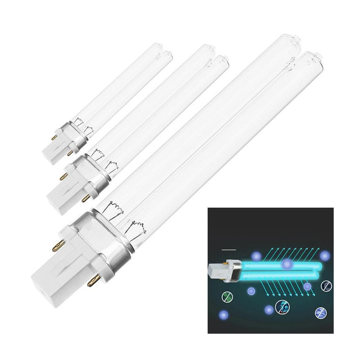 UVC Sterilisationslampe für Aquarium und Teich als H-Form Röhre mit G23 Sockel, 11W, Kaltweiß - Bild 5