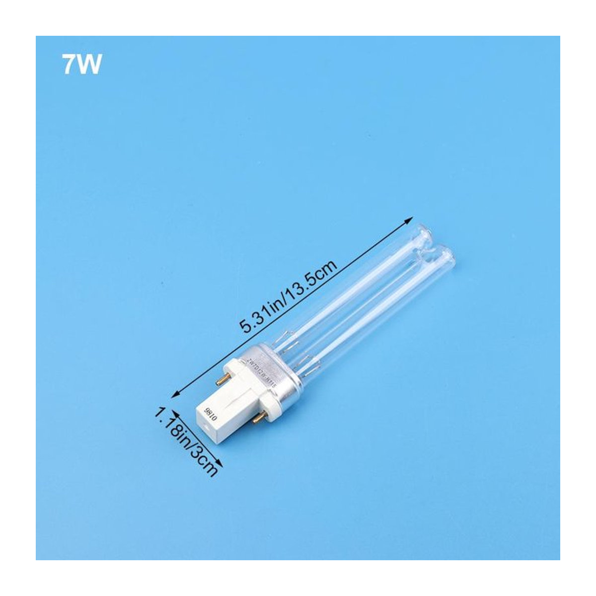 UVC Sterilisationslampe für Aquarium und Teich mit G23 Anschluss, 7W LED UV-Röhre in H-Form, Kaltweiß - Bild 1