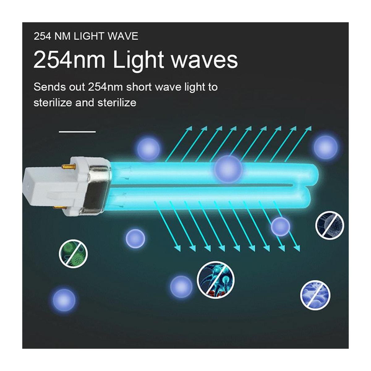 UVC Sterilisationslampe für Aquarium und Teich mit G23 Anschluss, 7W LED UV-Röhre in H-Form, Kaltweiß - Bild 3