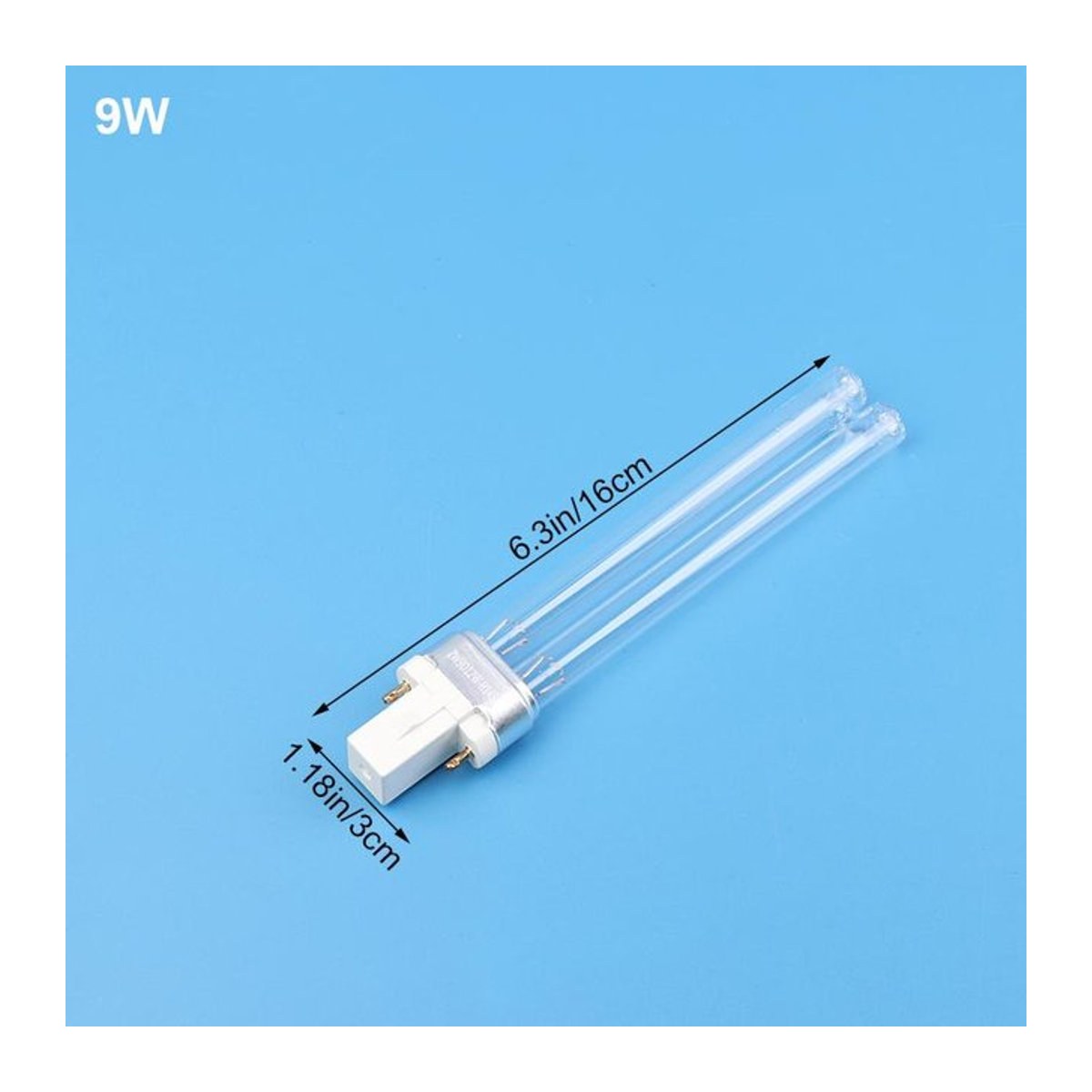 UVC Sterilisationslampe für Aquarium und Teich mit G23 Anschluss, 9W H-Form LED Röhre in Kaltweiß - Bild 1