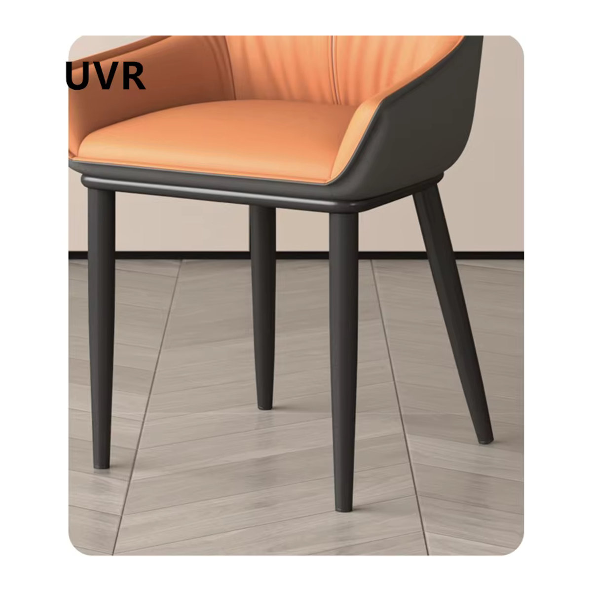 UVR Barhocker Modern aus Kunstleder in Orange mit Metallgestell - Bild 2