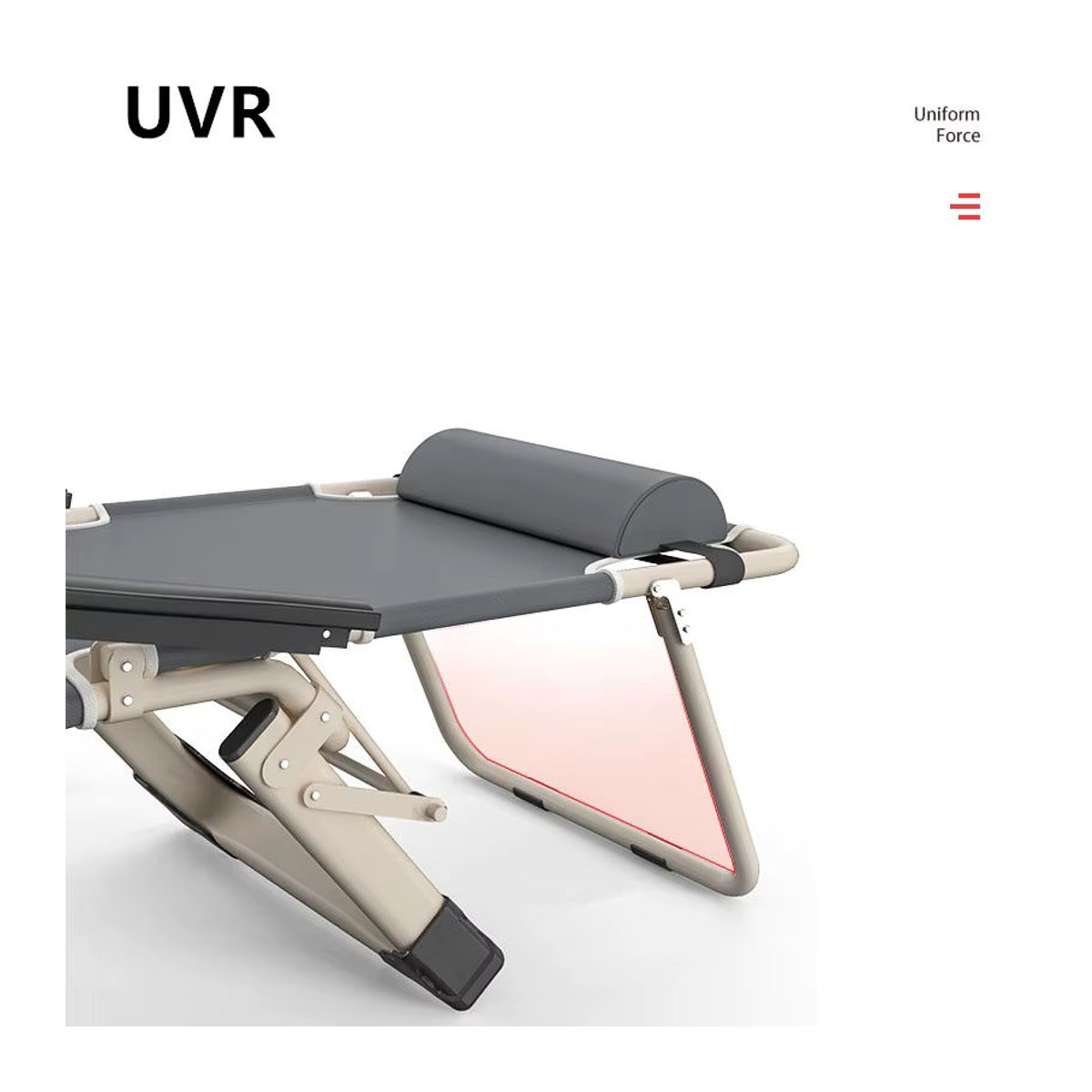 UVR Faltbarer Outdoor Strandstuhl in Grau mit Mesh-Gewebe als moderner Gartenstuhl - Bild 1