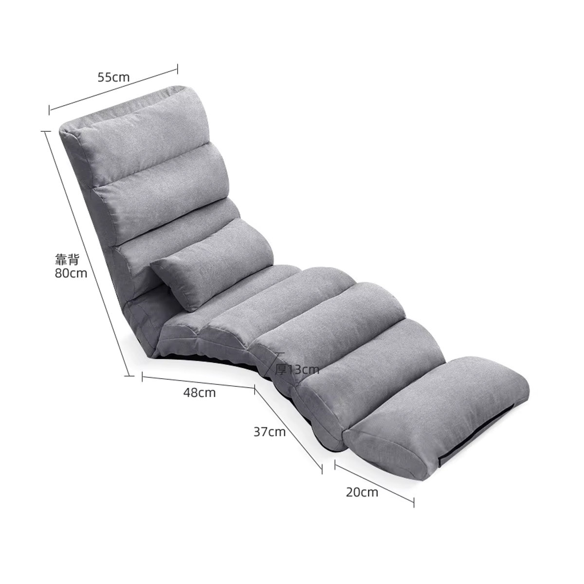 UVR Lazy Sofa Faltbares Einzel-Tatami-Bett in Beige für Wohnzimmer und Schlafzimmer - Bild 2