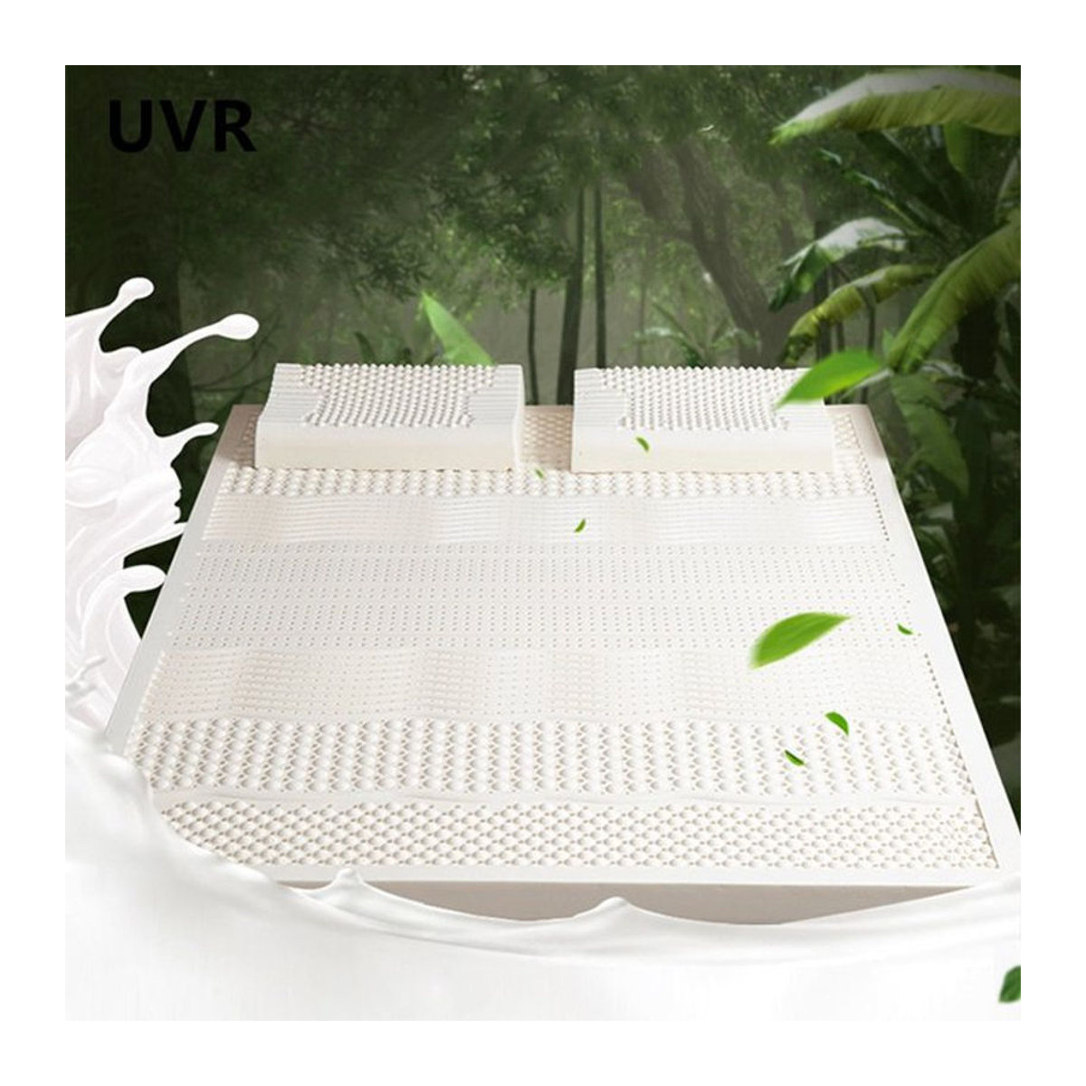 UVR Naturlatex Matratze mit hoher Dichte, atmungsaktive Tatami-Matratze für Einzel- und Doppelbetten, Weiß, B/T/H: 90 x 190 x 190 cm - Bild 1