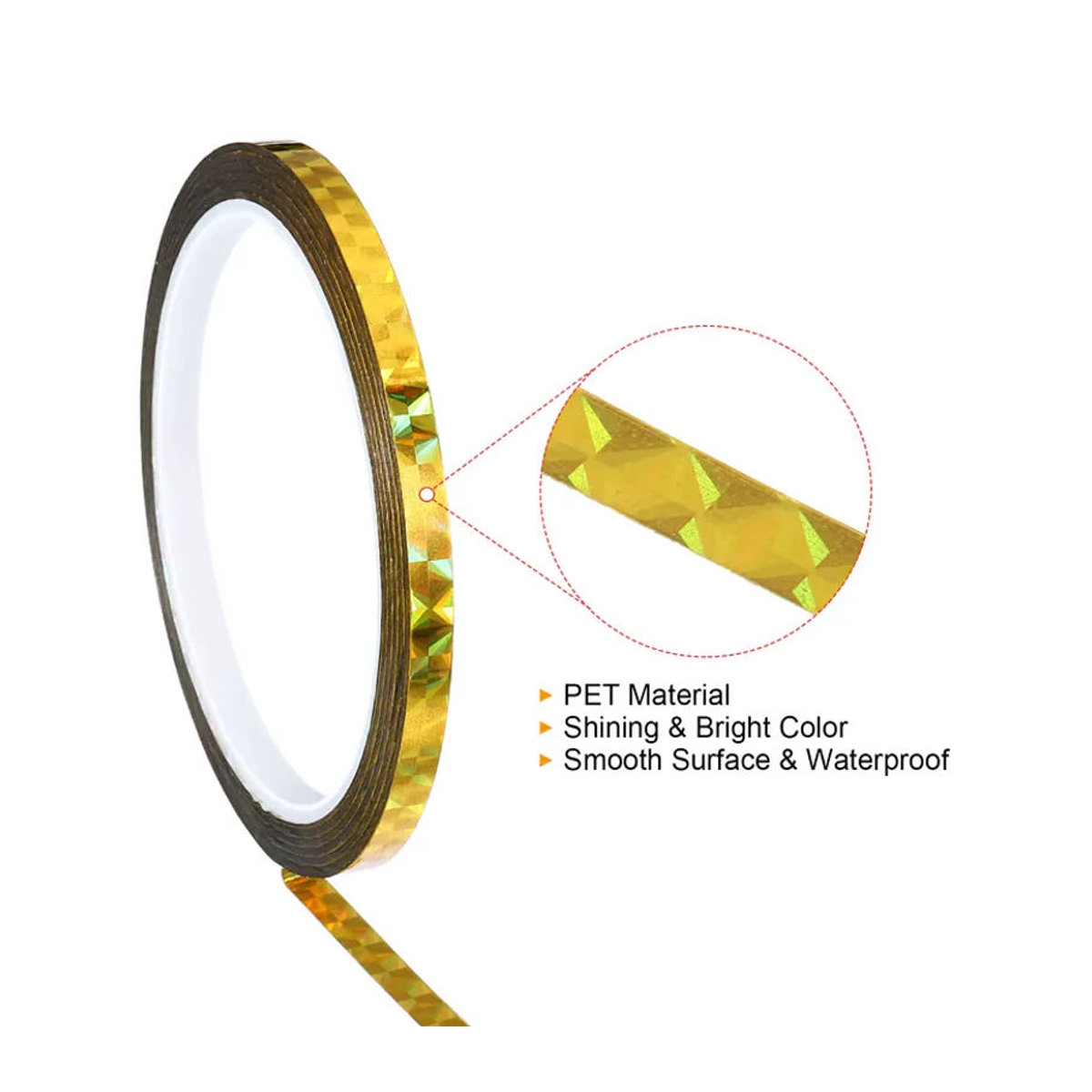 UXCELL Prismenband Holographisch Reflektierendes Klebeband in Mehrfarbig Blau und Gold, 50 Meter Länge, Breite: 5-35 mm - Bild 2