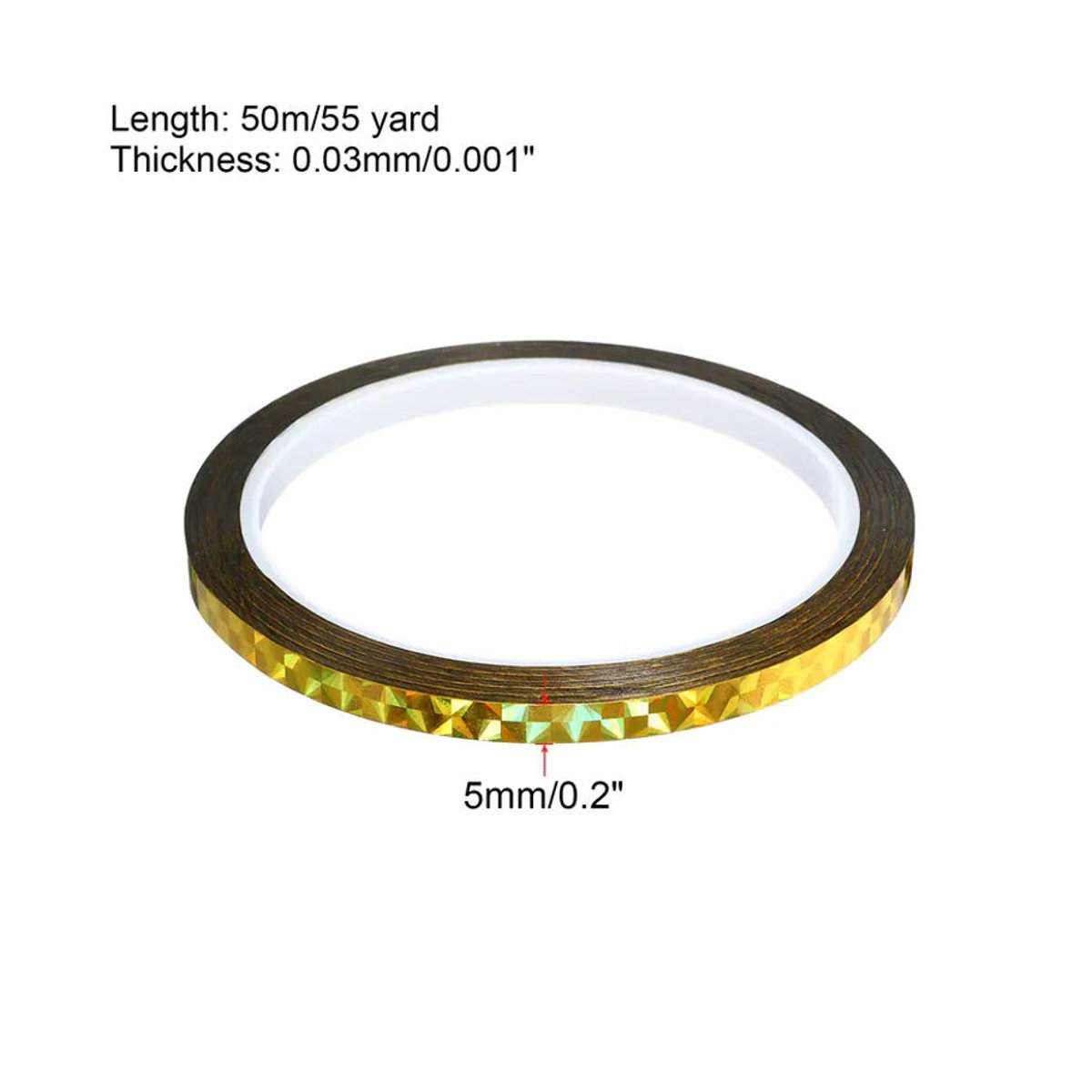 UXCELL Prismenband Holographisch Reflektierendes Klebeband in Mehrfarbig Blau und Gold, 50 Meter Länge, Breite: 5-35 mm - Bild 3