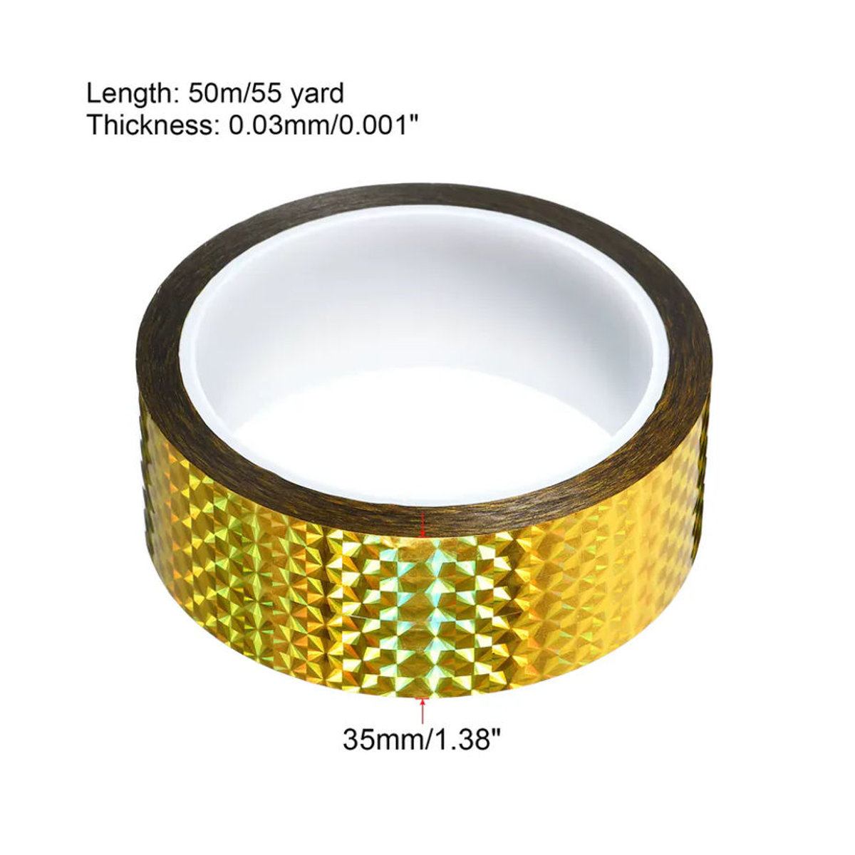 UXCELL Prismenband Holographisch Reflektierendes Klebeband in Mehrfarbig Blau und Gold, 50 Meter Länge, Breite: 5-35 mm - Bild 4
