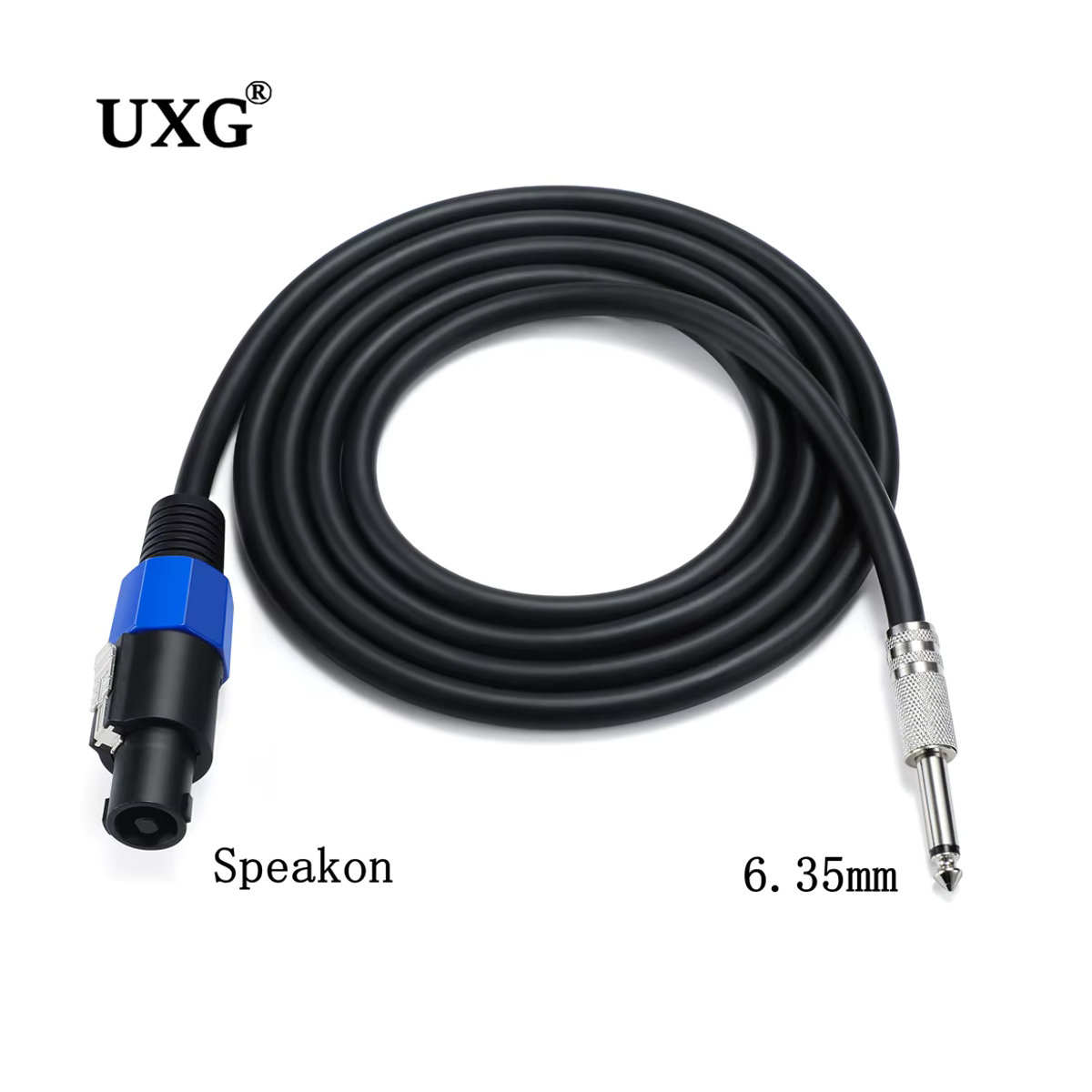 UXG Lautsprecherkabel Speakon-Buchse auf 1/4 Zoll TS-Stecker in Schwarz - Bild 2