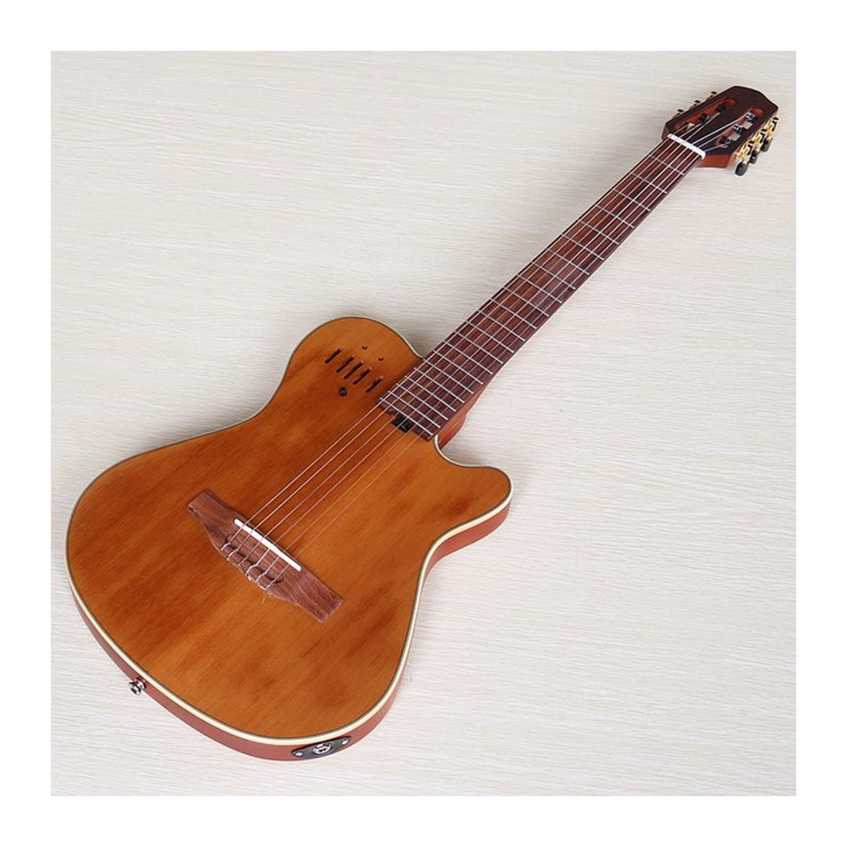 V-glorify Klassische Silent Gitarre 39 Zoll in Braun mit massivem Fichtenoberteil und Okoume-Holzrücken inklusive Aufnahme - Bild 1