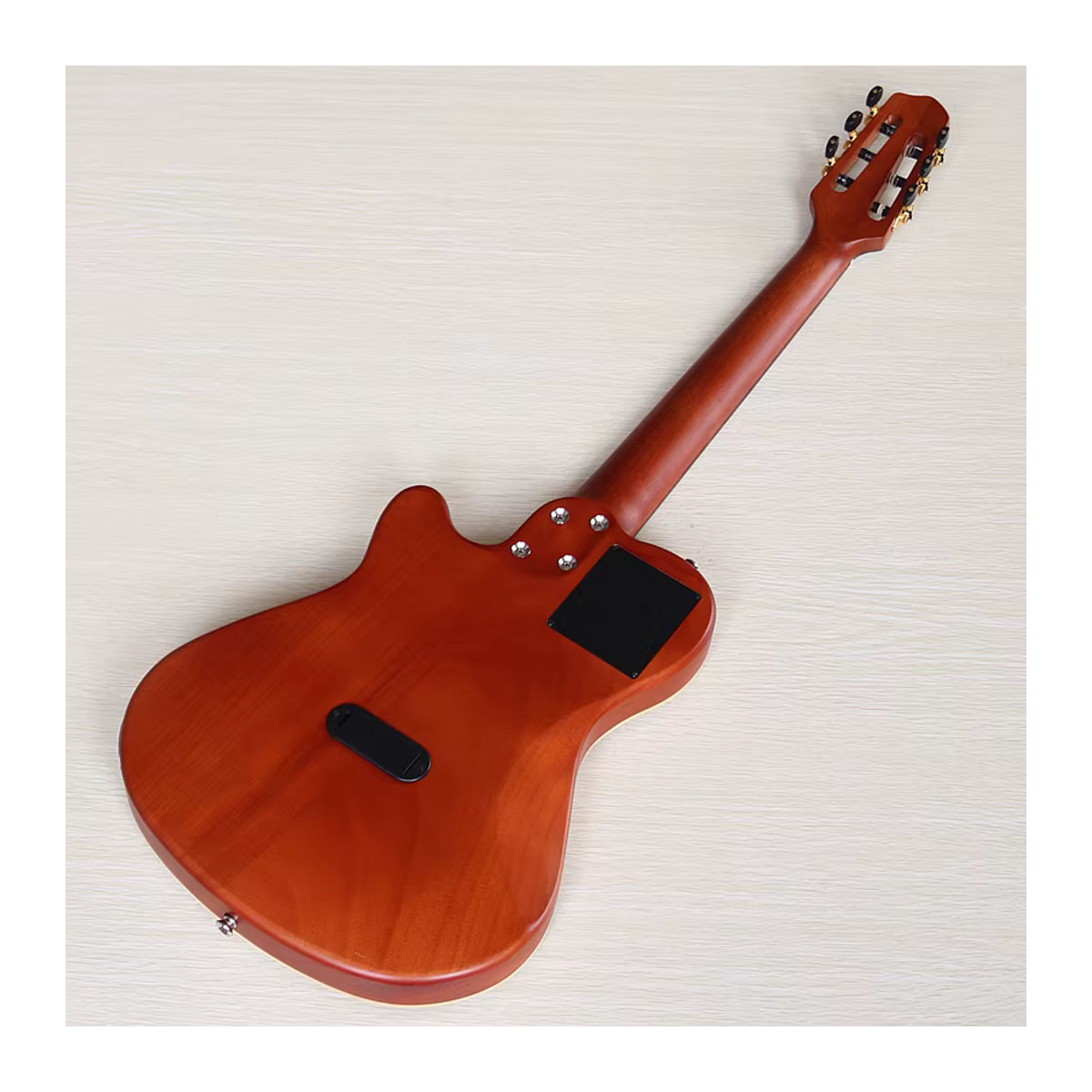V-glorify Klassische Silent Gitarre 39 Zoll in Braun mit massivem Fichtenoberteil und Okoume-Holzrücken inklusive Aufnahme - Bild 2