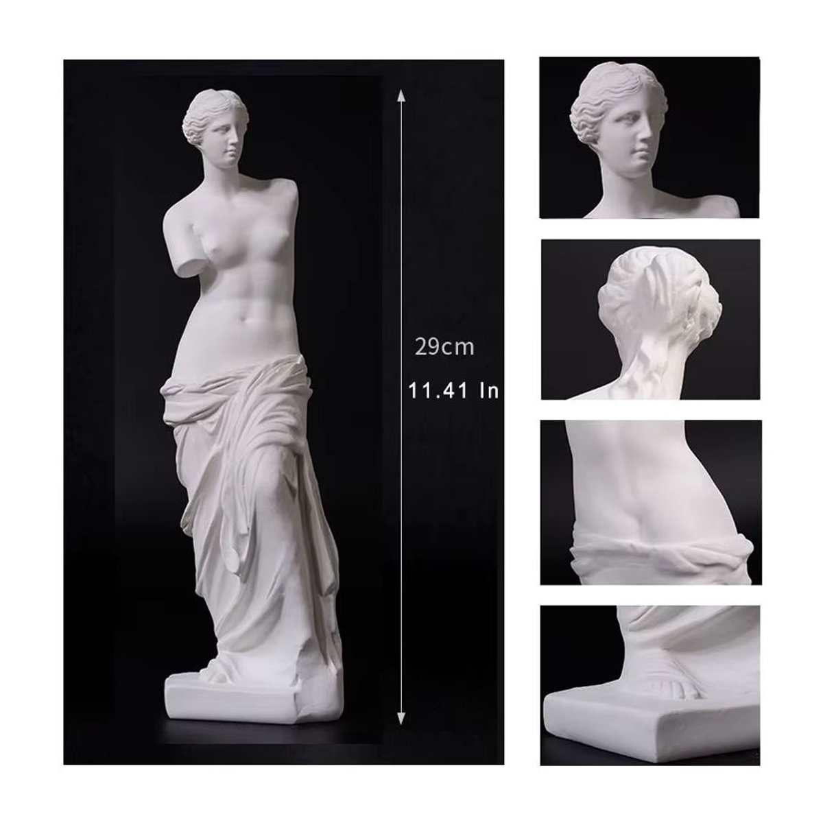 V soi Venus-Statue aus Gips in Weiß mit gebrochenem Arm im nordischen Stil zur Raumdekoration - Bild 5