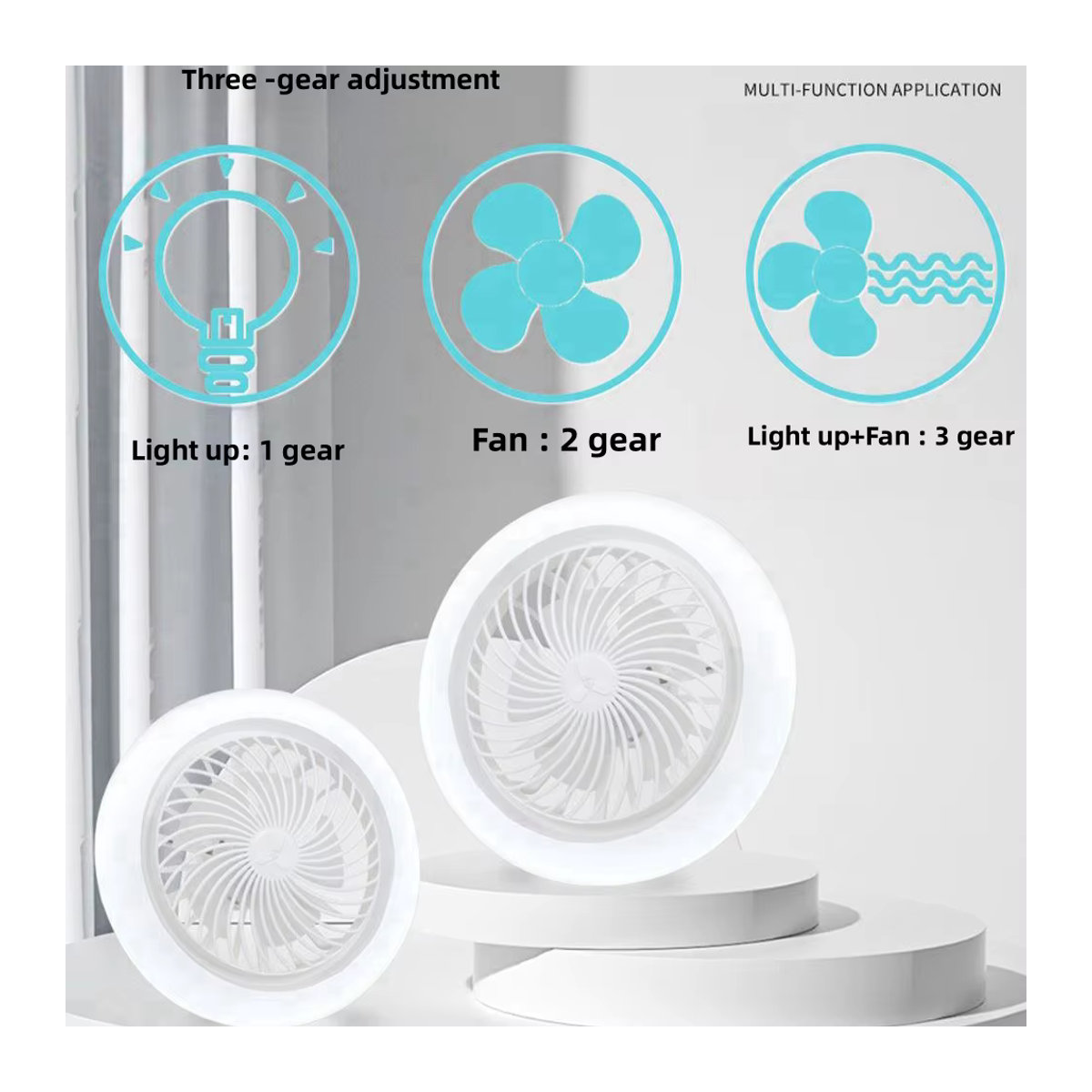 Vacamm LED Deckenventilatorlampe mit Fernbedienung und E27 Sockel in - Bild 4