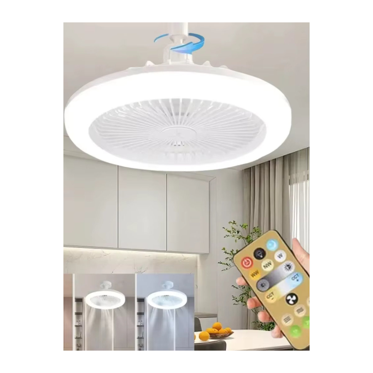 Vacamm LED Deckenventilatorlampe mit Fernbedienung und E27 Sockel in - Bild 5