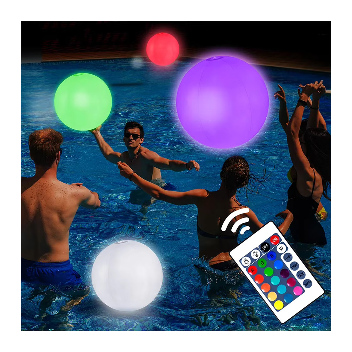 VAKIND LED Aufblasbarer Strandball mit 16 Farben für Pool und Party, erhältlich in 60 cm oder 90 cm - Bild 3