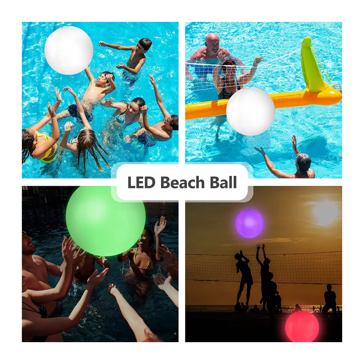 VAKIND LED Aufblasbarer Strandball mit 16 Farben für Pool und Party, erhältlich in 60 cm oder 90 cm - Bild 6