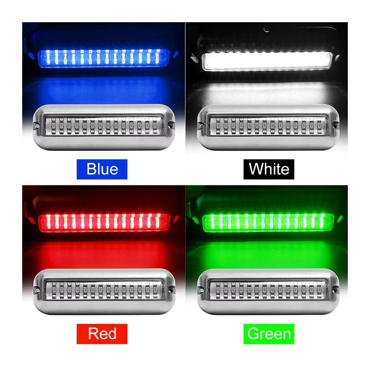 VAKIND Modernes Marine Navigationslicht aus Edelstahl mit 42 LEDs, IP68 wasserdicht, 80W, für Boot und Yacht, 10-30V - Bild 2