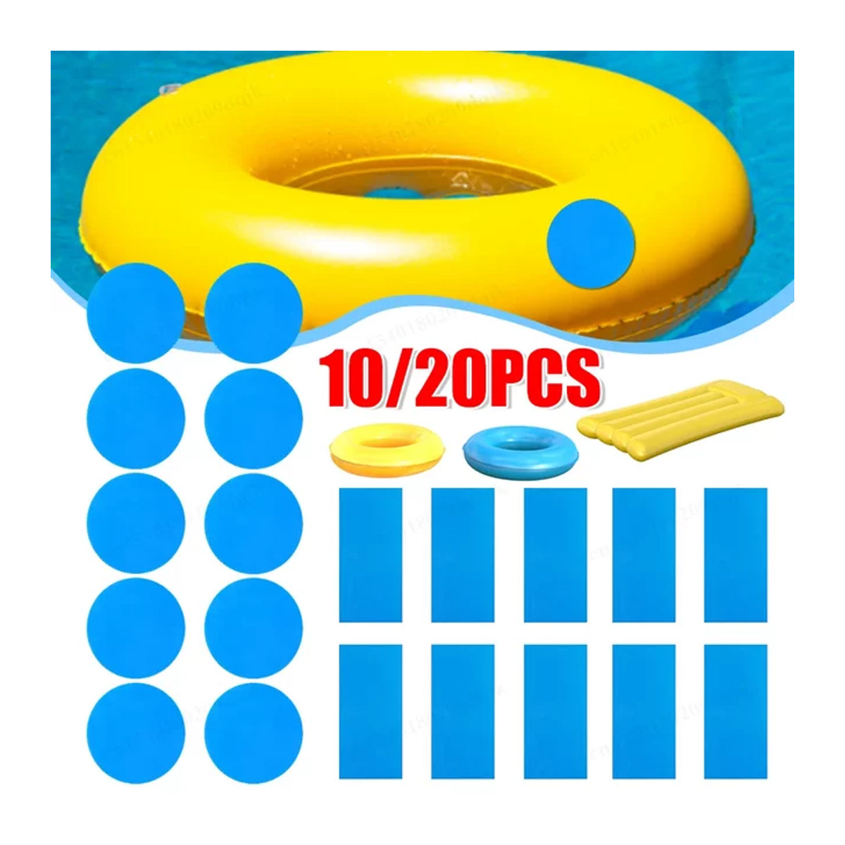 VAKIND Pool Reparatur Patch aus PVC in Blau, multifunktional und langlebig für Schwimmbecken und Schlauchboote - Bild 1