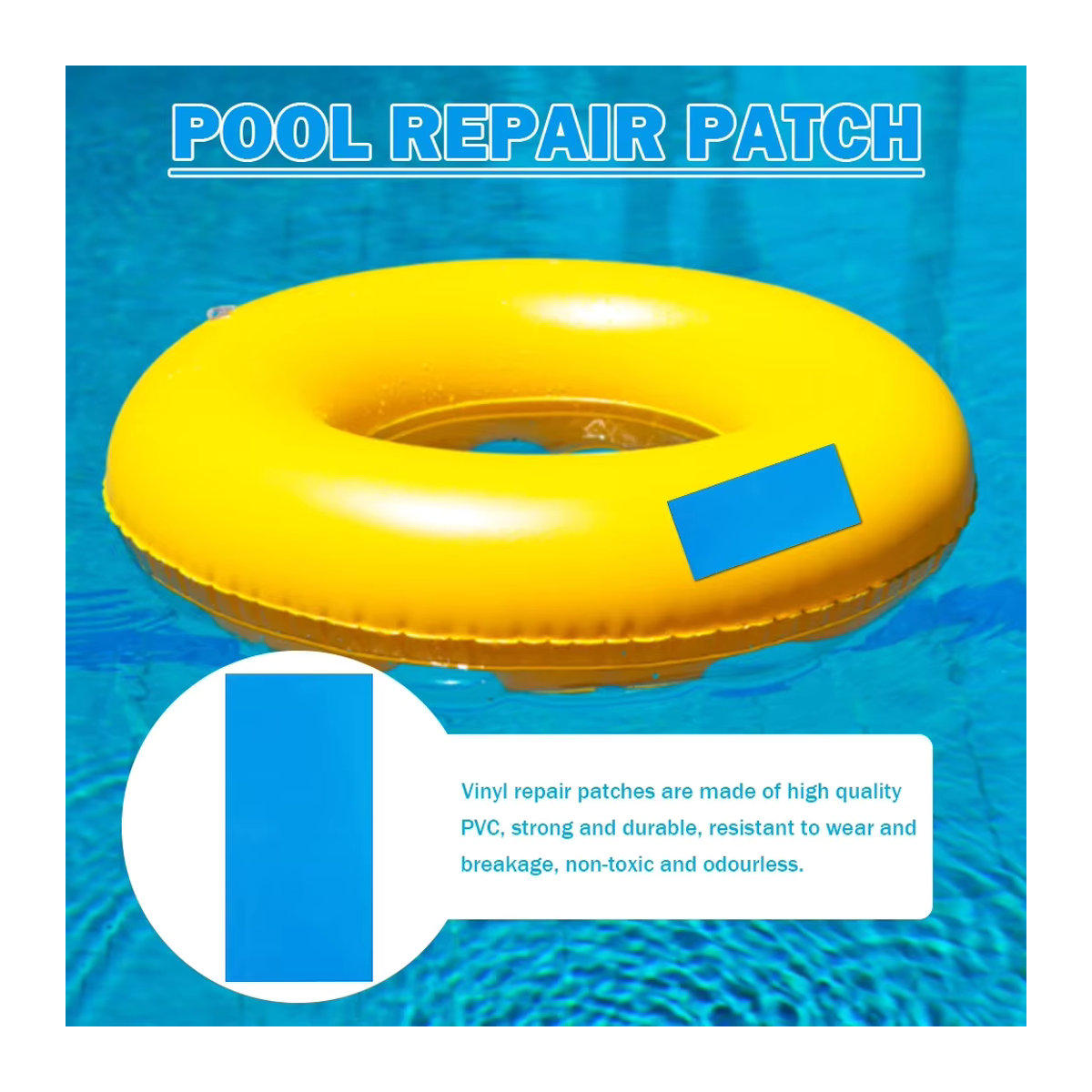 VAKIND Pool Reparatur Patch aus PVC in Blau, multifunktional und langlebig für Schwimmbecken und Schlauchboote - Bild 2