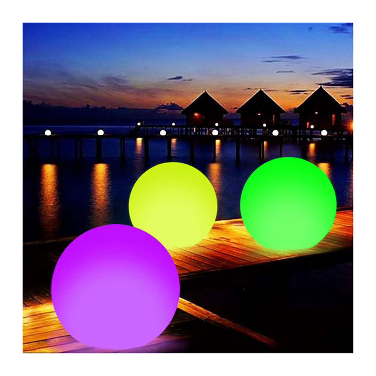 VAKIND Schwimmende Pool Lichter Bunt, Wasserdichte Unterwasser LED Pool Ball für Außen und Schwimmbad, Minimalistisch - Bild 2