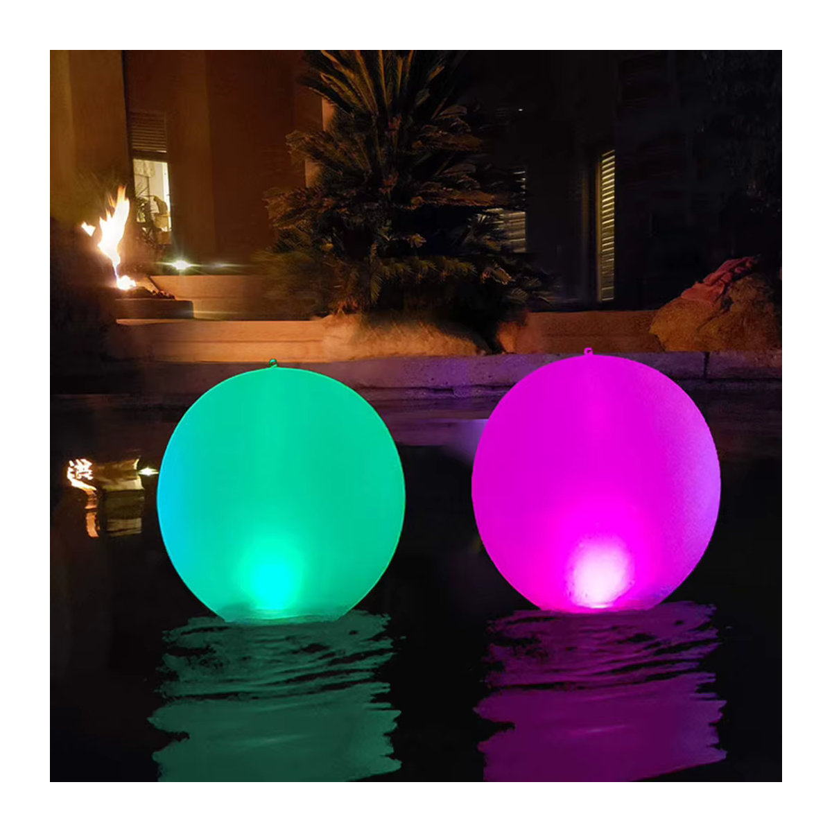 VAKIND Schwimmende Pool Lichter Bunt, Wasserdichte Unterwasser LED Pool Ball für Außen und Schwimmbad, Minimalistisch - Bild 4