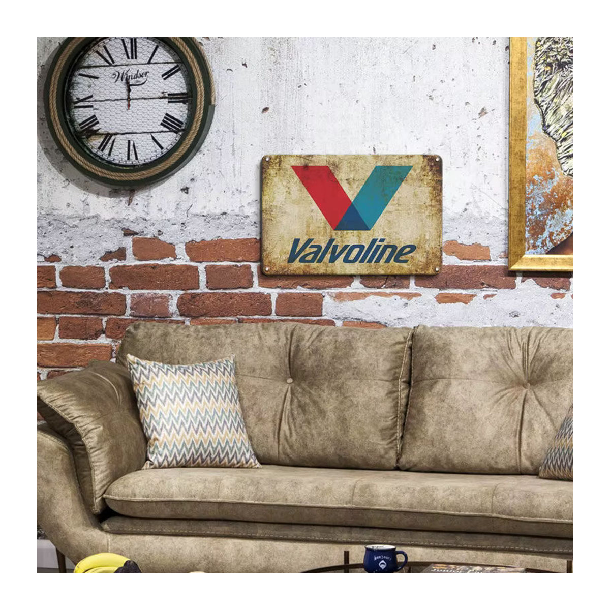 Valvoline Metall-Blechschild im Vintage-Design als Wanddekoration, mehrfarbig, B/H: 30 x 20 cm - Bild 3