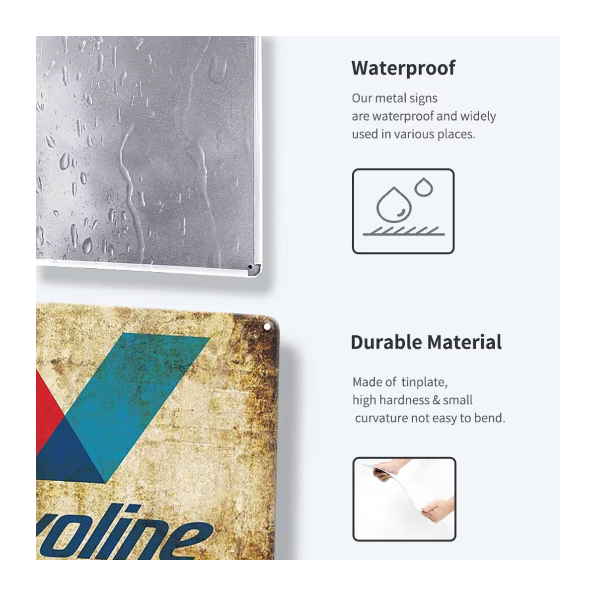 Valvoline Metall-Blechschild im Vintage-Design als Wanddekoration, mehrfarbig, B/H: 30 x 20 cm - Bild 4