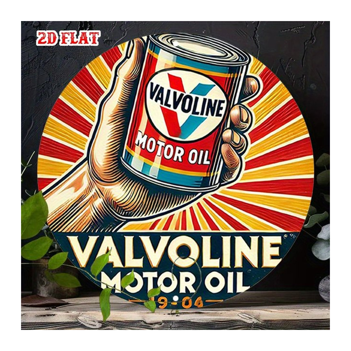 Valvoline Motor Oil Can Metallblechschild Vintage Garage Dekor Mehrfarbig - Bild 1