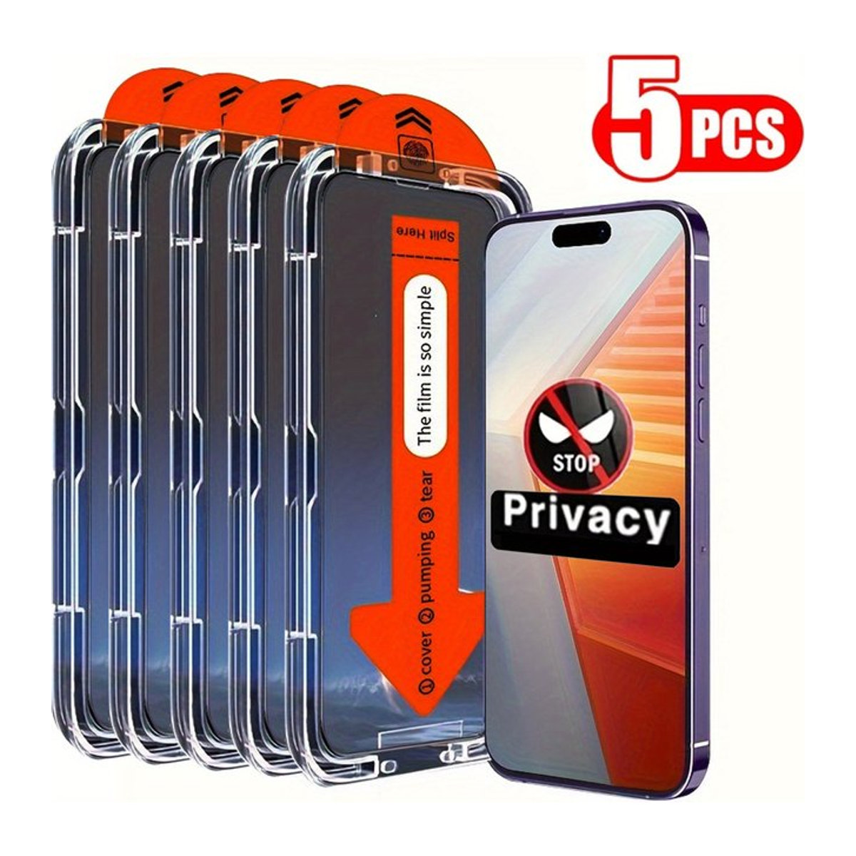 Vanveet Anti-Spy Privatsphäre Schutzfolie aus gehärtetem Glas für Xiaomi Mi 14 15 15T 14T 13T 12 11 Lite 13T Pro 12T 11T 11X 10T Lite, Schwarz - Bild 1