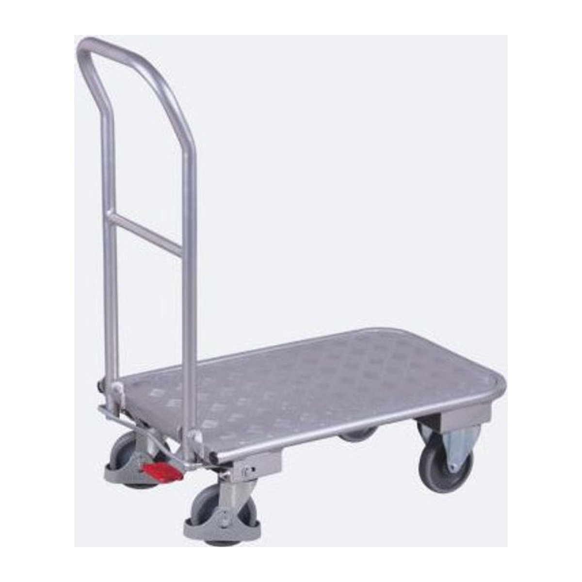VARIOfit AP-600.803 Klappbarer Plattformwagen aus Aluminium mit Riffelblech und TPE-Rollen, alusilber, Traglast bis 150 kg, B: 600 mm, L: 900 mm - Bild 2