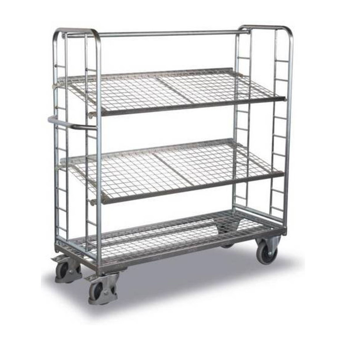 VARIOfit Etagenwagen aus Stahl mit 3 Etagen in Silber, Traglast bis 400 kg, B/H/T: 165 x 65 cm - Bild 1