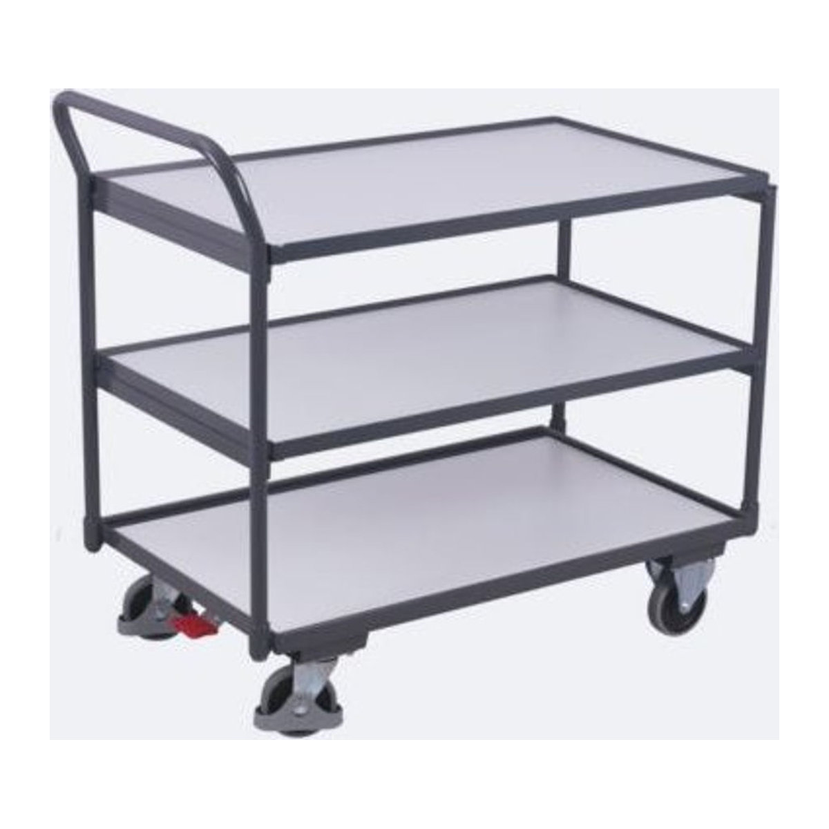 VARIOfit SW-500.657 ESD Tischwagen aus Stahl und Holzwerkstoff in Graphitgrau mit 3 Etagen, B: 505 mm, L: 835 mm, Traglast bis 250 kg - Bild 2