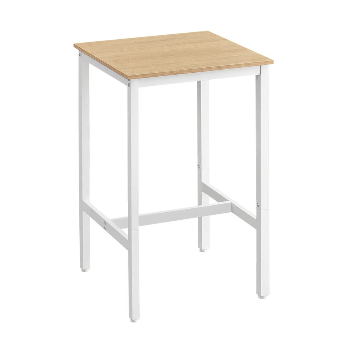 VASAGLE Bartisch als moderner Stehtisch mit Stahlgestell und Holzwerkstoff, B/T/H: 60 x 60 x 92 cm, minimalistisches Design in Weiß/Schwarz - Bild 2