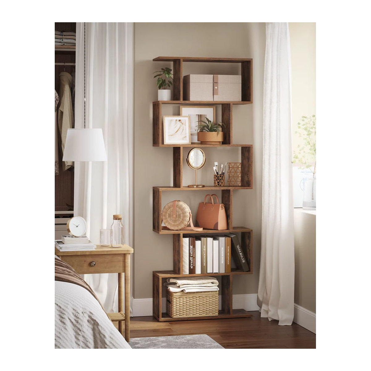 VASAGLE Bücherregal im Industrial Design, modern und freistehend, Braun - Bild 2